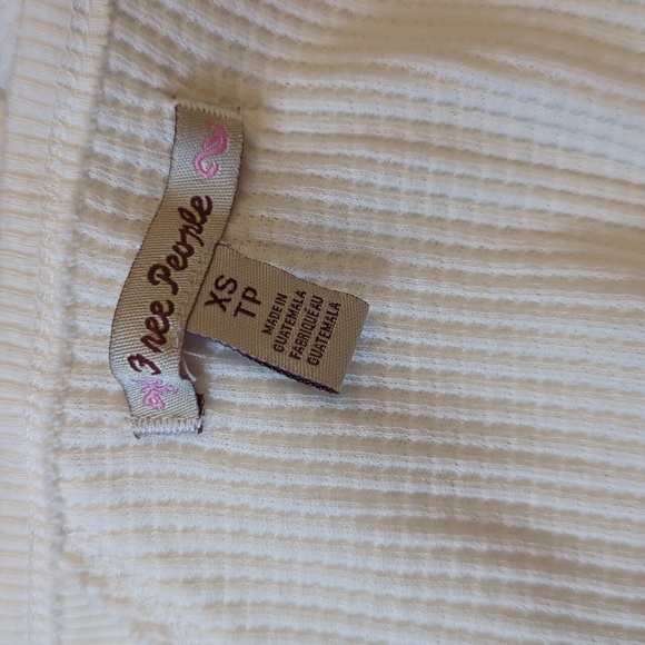 NWOT Free People Santa Clara White Long Sleeve Thermal Shirt - Picture 2 of 6